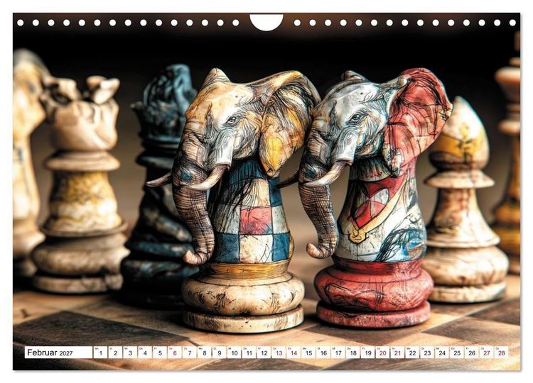 Produktbild: Schach &ndash; Wenn Schachfiguren Charakter zeigen (Wandkalender 2027 DIN A4 quer), CALVENDO Monatskalender