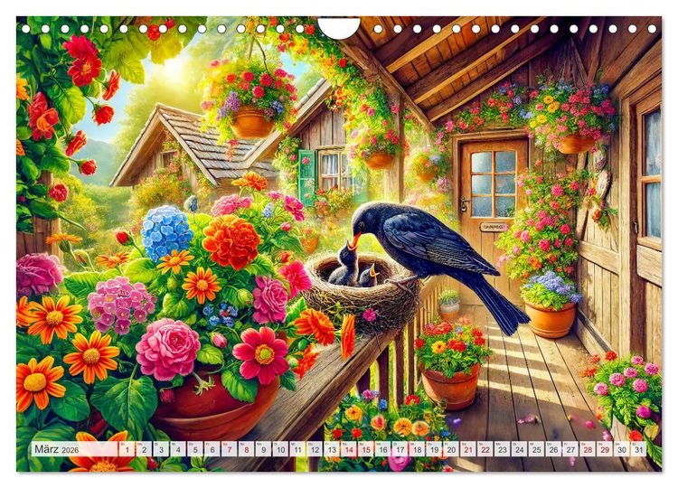 Produktbild: Tiere im Garten - Tierische Begegnungen in der gr&uuml;nen Oase (Wandkalender 2026 DIN A4 quer), CALVENDO Monatskalender
