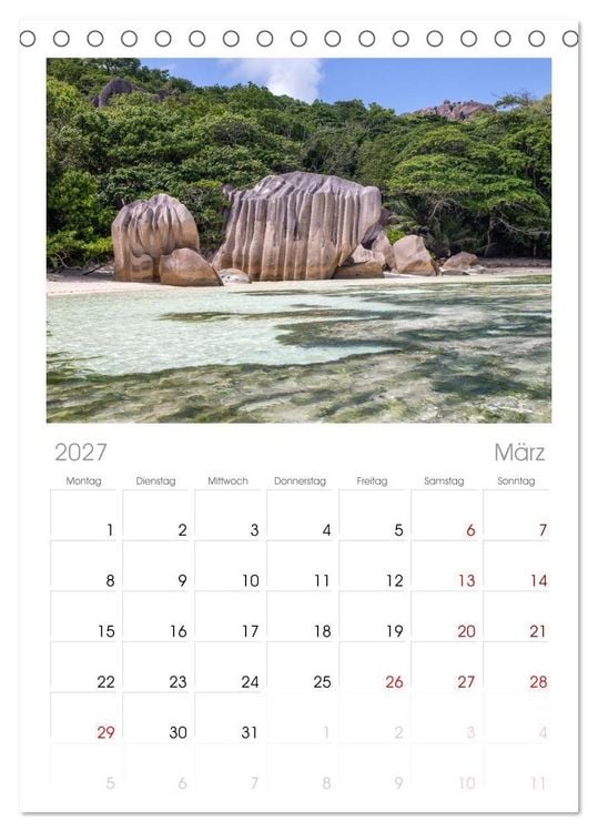 Produktbild: Tischplaner 2027 - Seychellen - Trauminseln im Indischen Ozean (A5 Tischkalender zum Aufstellen) CALVENDO