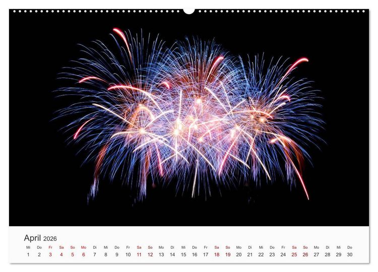 Produktbild: Feuerwerke - Kunstwerke am Himmel (Wandkalender 2026 DIN A2 quer), CALVENDO Monatskalender