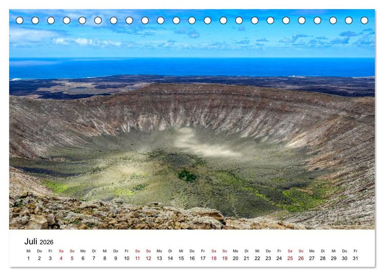 Produktbild: Lanzarote - Insel der spektakul&auml;ren Landschaften (Tischkalender 2026 DIN A5 quer), CALVENDO Monatskalender