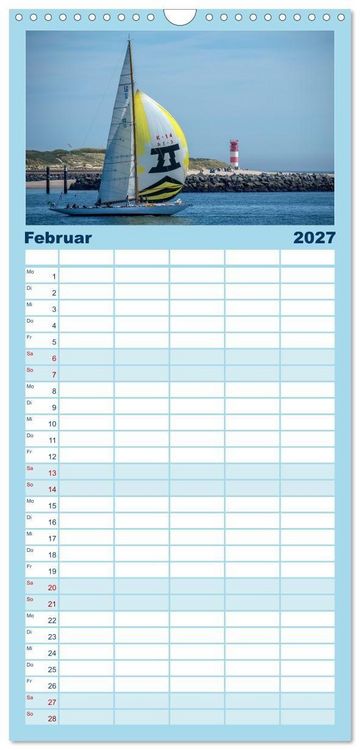 Produktbild: Familienplaner 2027 - Segelboote - Eleganz in Vollendung mit 5 Spalten (Wandkalender, 21 x 45 cm) CALVENDO