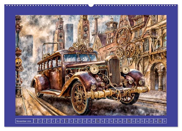 Produktbild: Steampunk power on ground, water, air and space (High Quality Premium Wall Calendar 2026 DIN A2 landscape),CALVENDO 12 Month Wall Calendar