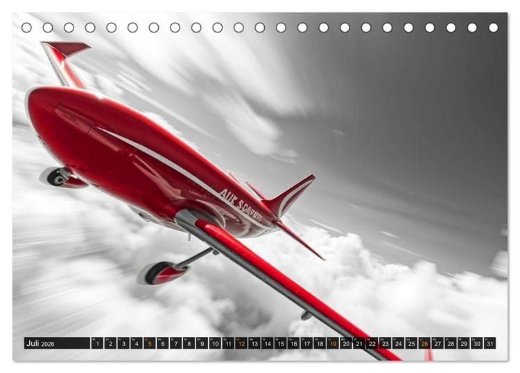 Produktbild: BLITZschnell - Z&uuml;ge und Flugzeuge in Bewegung - Color-Key (Tischkalender 2026 DIN A5 quer), CALVENDO Monatskalender