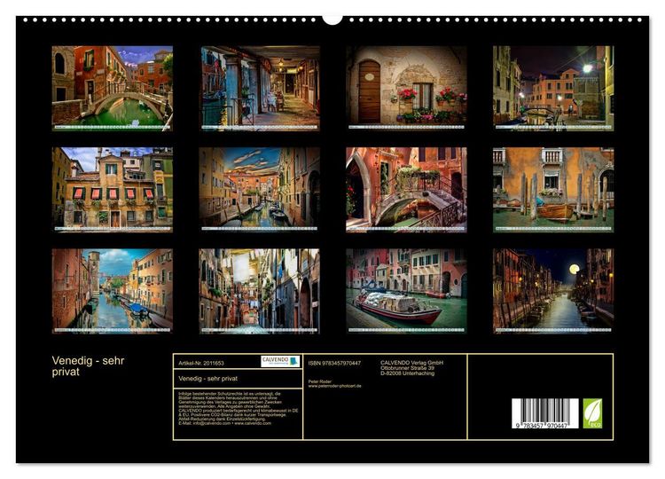 Produktbild: Venedig - sehr privat (hochwertiger Premium Wandkalender 2026 DIN A2 quer), Kunstdruck in Hochglanz