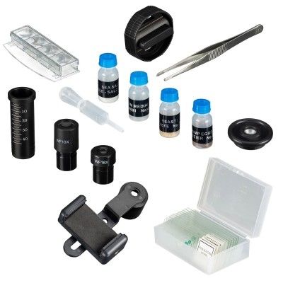 Produktbild: Bresser Junior 14383 - Mikroskop-Set mit 40x1024x Verg&ouml;&szlig;erung, inkl. Transportkoffer, Smartphone-Halter und Zubeh&ouml;r