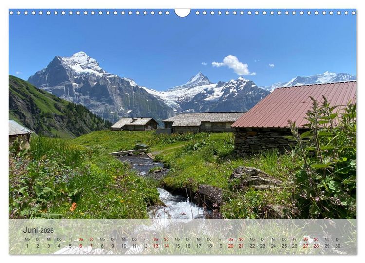 Produktbild: Alpenauszeit - Die Bergh&uuml;tten unserer Alpen (Wandkalender 2026 DIN A3 quer), CALVENDO Monatskalender