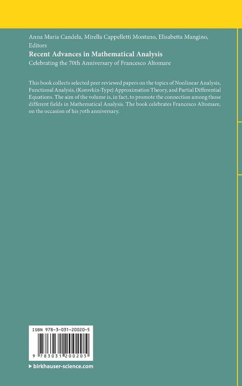 Produktbild: Recent Advances in Mathematical Analysis