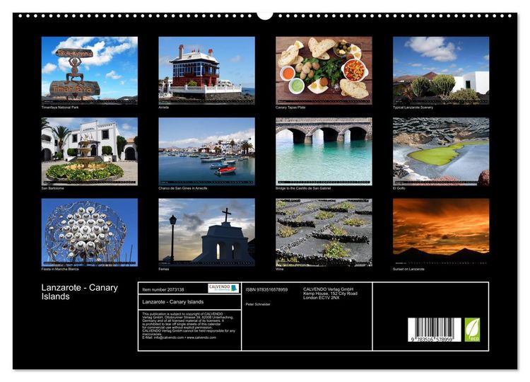 Produktbild: Lanzarote - Canary Islands (High Quality Premium Wall Calendar 2026 DIN A2 landscape),CALVENDO 12 Month Wall Calendar