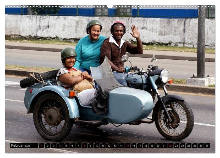Produktbild: Motorrad-Gespanne in Kuba (Wandkalender 2026 DIN A2 quer), CALVENDO Monatskalender