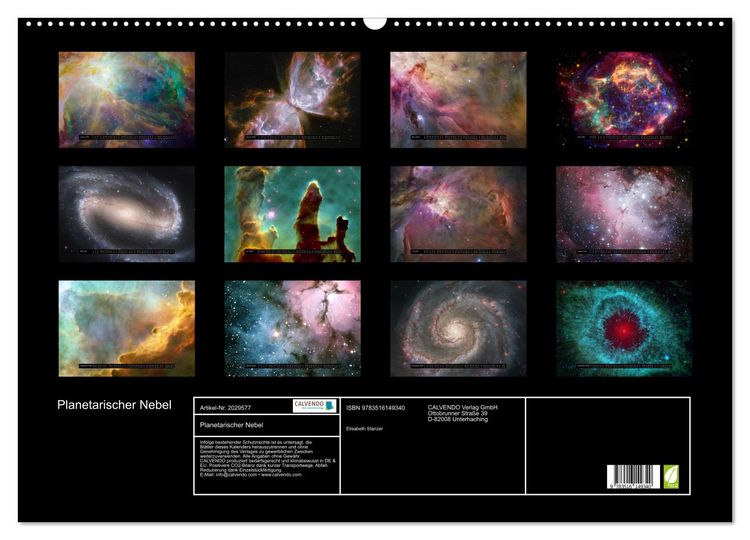 Produktbild: Planetarischer Nebel (Wandkalender 2026 DIN A2 quer), CALVENDO Monatskalender