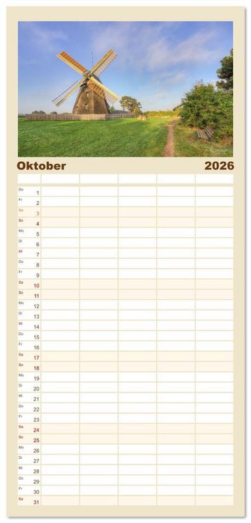 Produktbild: Familienplaner 2026 - Wundersch&ouml;nes Amrum mit 5 Spalten (Wandkalender, 21 x 45 cm) CALVENDO