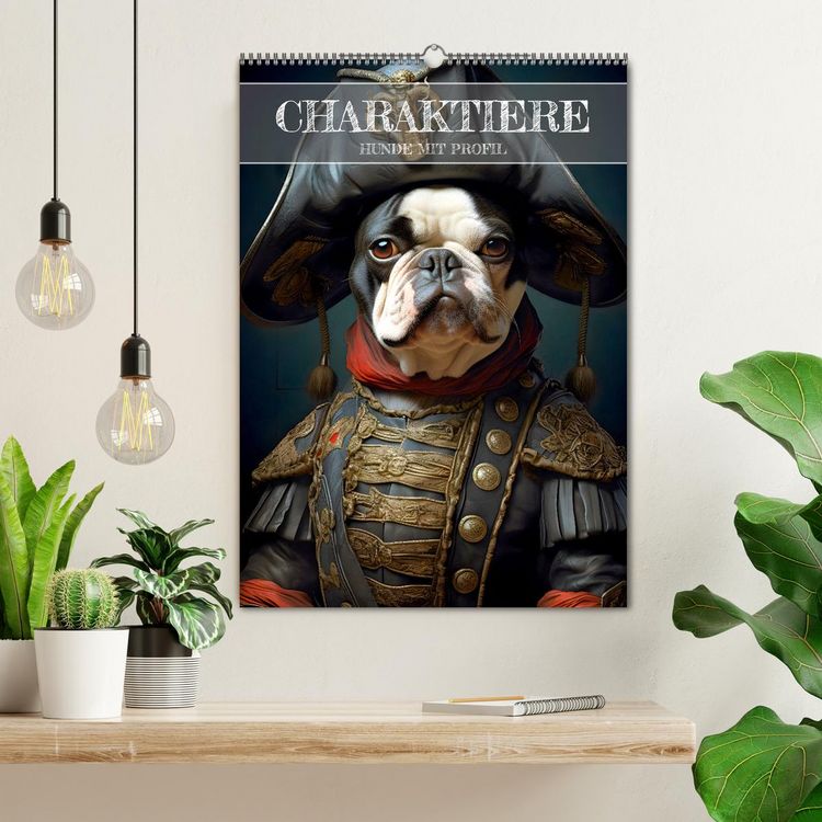 Produktbild: CHARAKTIERE Hunde mit Profil (Wandkalender 2026 DIN A2 hoch), CALVENDO Monatskalender