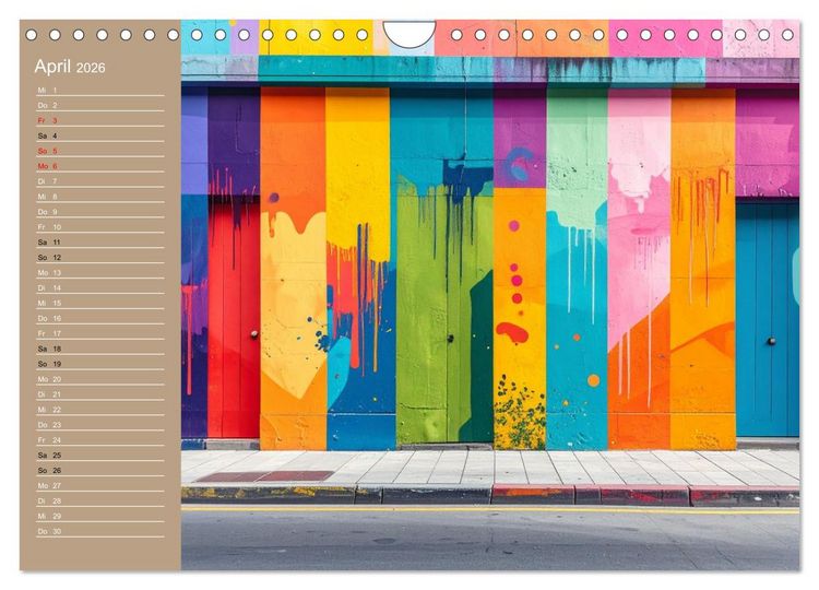 Produktbild: Graffiti im Blick &ndash; Das Jahr in Farben (Wandkalender 2026 DIN A4 quer), CALVENDO Monatskalender