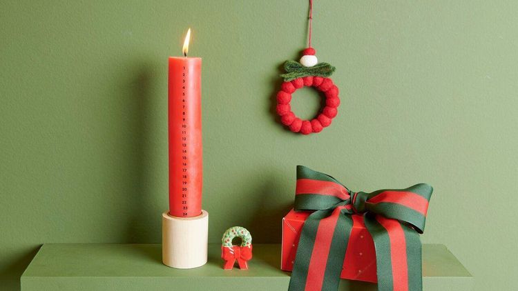 Produktbild: Adventskalender Kerze 1-24, Rot