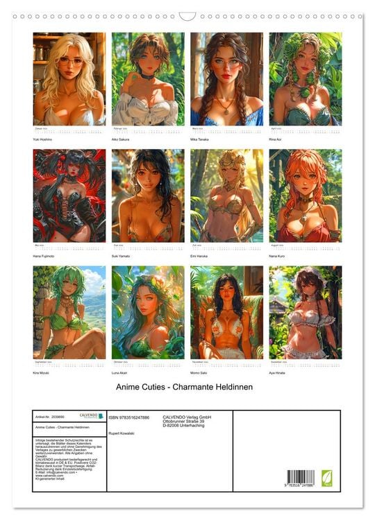 Produktbild: Anime Cuties - Charmante Heldinnen (Wandkalender 2026 DIN A2 hoch), CALVENDO Monatskalender