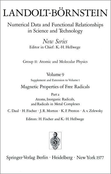 Produktbild: Atoms, Inorganic Radicals and Radicals in Metal Complexes / Atome, anorganische Radikale und Radikale in Metallkomplexen