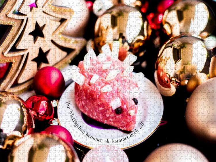 Produktbild: CALVENDO Puzzle Mettigel Weihnachten. | 1000 Teile Lege-Gr&ouml;&szlig;e 64x48cm Foto-Puzzle f&uuml;r gl&uuml;ckliche Stunden