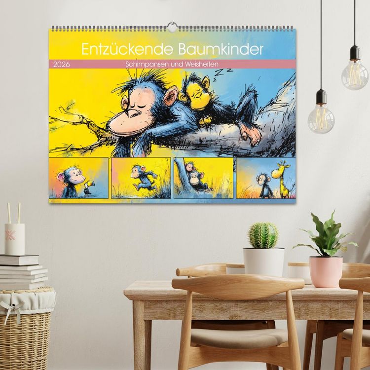 Produktbild: Entz&uuml;ckende Baumkinder. Schimpansen und Weisheiten (Wandkalender 2026 DIN A2 quer), CALVENDO Monatskalender