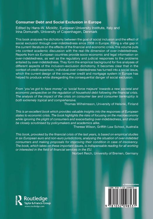 Produktbild: Consumer Debt and Social Exclusion in Europe