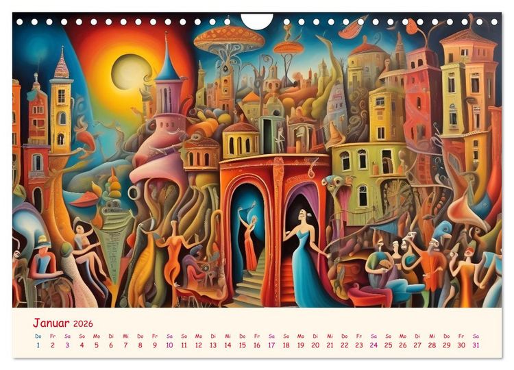 Produktbild: Absurdes Theater - In surrealen Traumwelten versinken (Wandkalender 2026 DIN A4 quer), CALVENDO Monatskalender