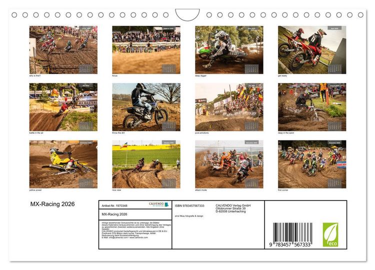 Produktbild: MX-Racing 2026 (Wandkalender 2026 DIN A4 quer), CALVENDO Monatskalender