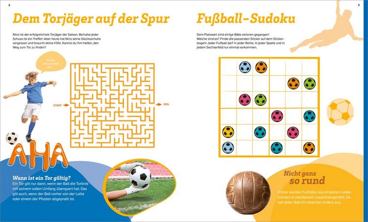 Produktbild: WAS IST WAS R&auml;tseln und Stickern: Fu&szlig;ball