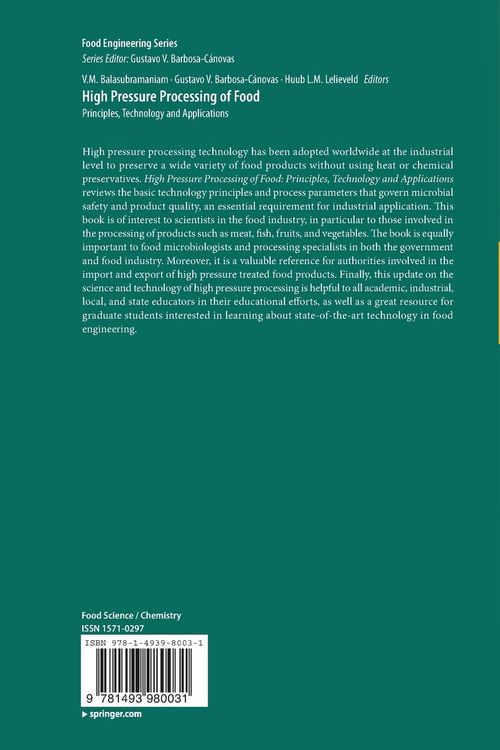 Produktbild: High Pressure Processing of Food