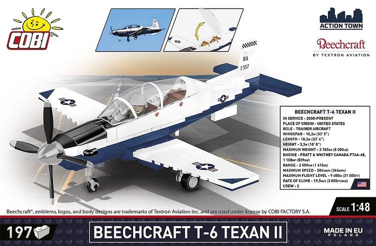 Produktbild: COBI 26624 - Beechcraft T-6 Texan II, Bausatz 197 Klemmbausteine