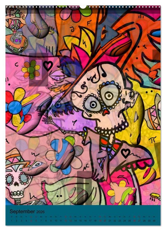 Produktbild: Nico Bielows Dia los Muertos (hochwertiger Premium Wandkalender 2026 DIN A2 hoch), Kunstdruck in Hochglanz