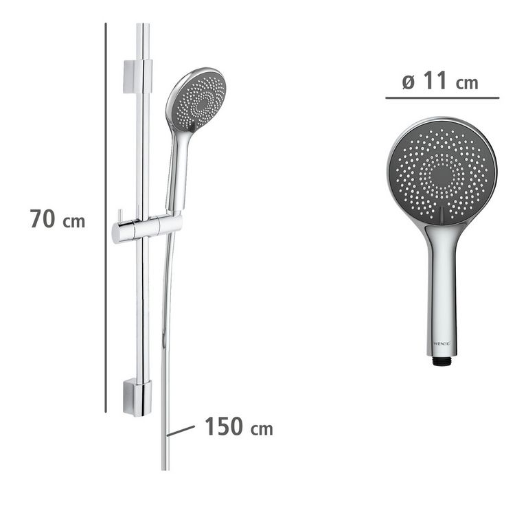 Produktbild: Brauseset Watersaving Chrom, L&auml;nge Stange: 70 cm
