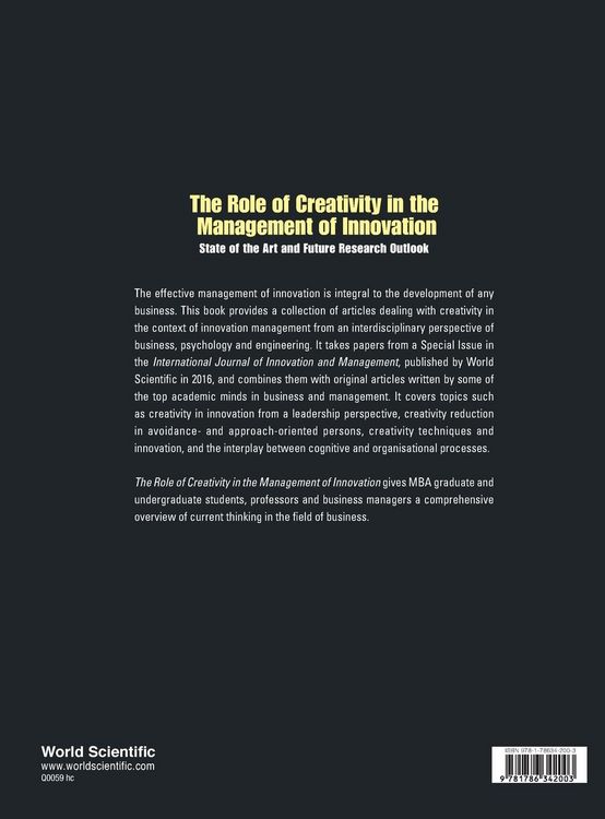Produktbild: ROLE OF CREATIVITY IN THE MANAGEMENT OF INNOVATION, THE