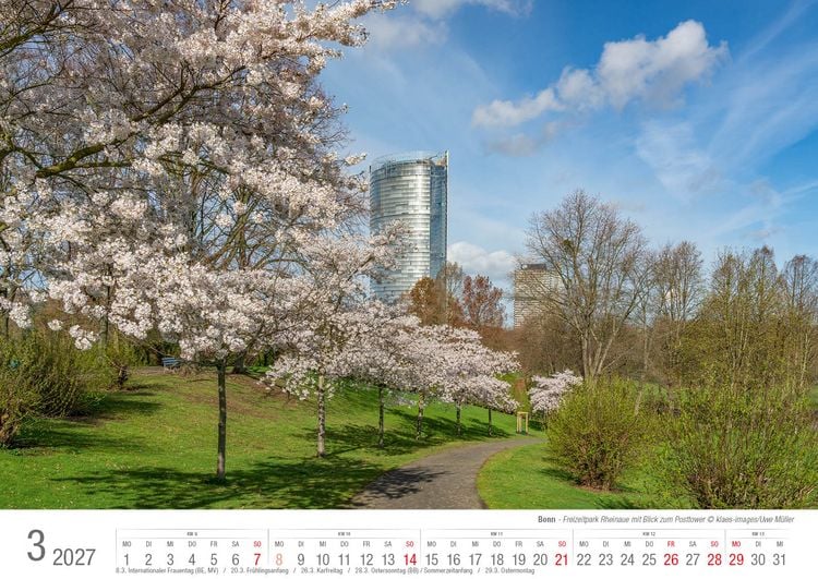 Produktbild: Bonn 2027 Bildkalender A3 quer, spiralgebunden