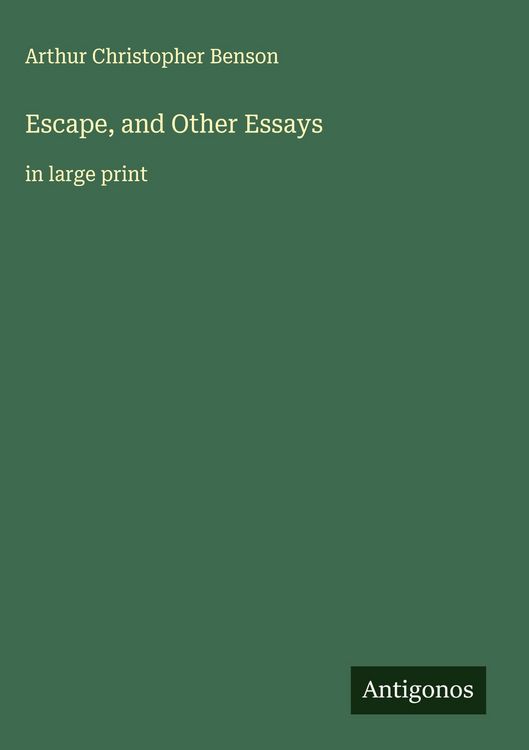 Produktbild: Escape, and Other Essays