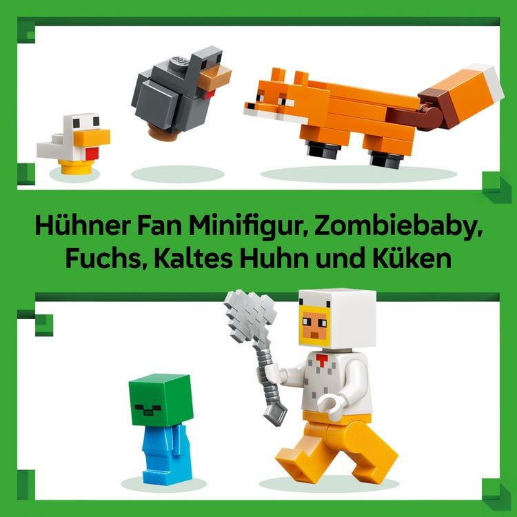 Produktbild: LEGO Minecraft 21585 H&uuml;hnerfarm, Kinder Spielzeug mit Tierfiguren
