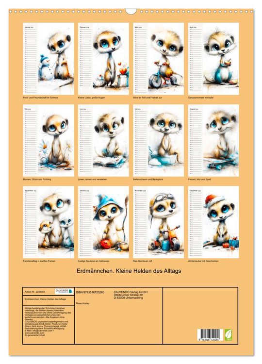 Produktbild: Erdm&auml;nnchen. Kleine Helden des Alltags (Wandkalender 2026 DIN A2 hoch), CALVENDO Monatskalender