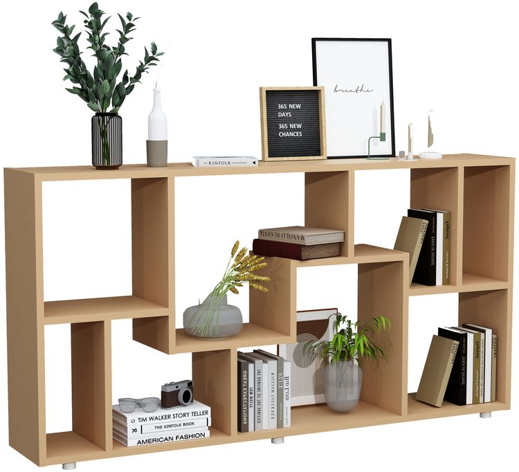 Produktbild: Holz Stand Regal Raumteiler B&uuml;cherregal Lanisa L