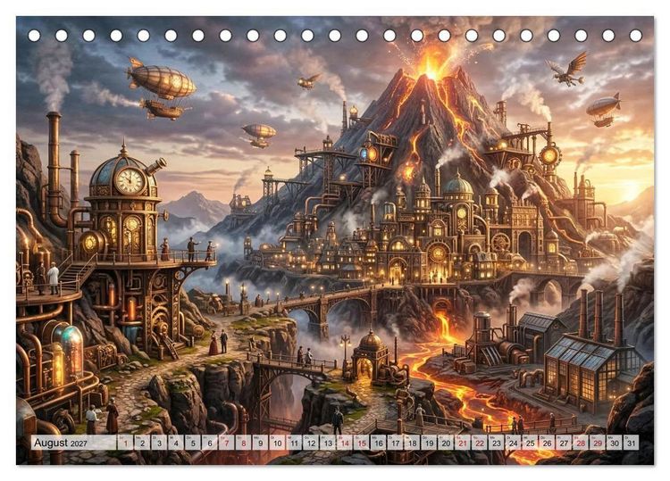 Produktbild: Steampunkwelten - Das Herz der Zeit (Tischkalender 2027 DIN A5 quer), CALVENDO Monatskalender