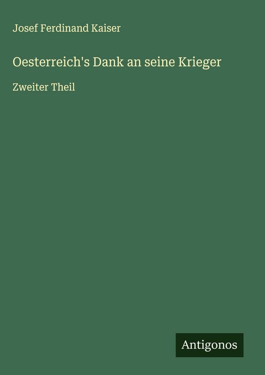 Produktbild: Oesterreich's Dank an seine Krieger