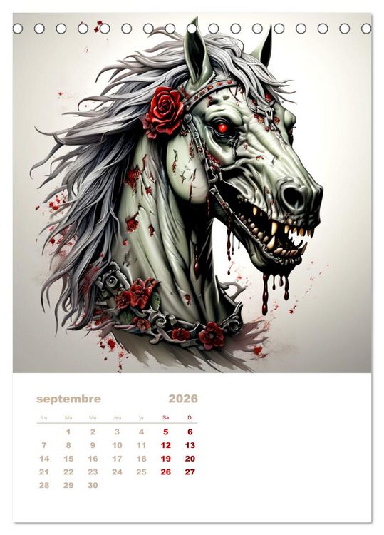 Produktbild: Marche des zombies (Calendrier de bureau 2026 DIN A5 horizontal), CALVENDO calendrier mensuel