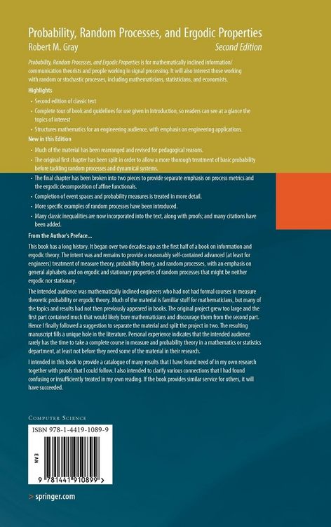 Produktbild: Probability, Random Processes, and Ergodic Properties