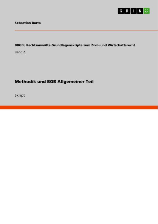 Produktbild: Methodik und BGB Allgemeiner Teil