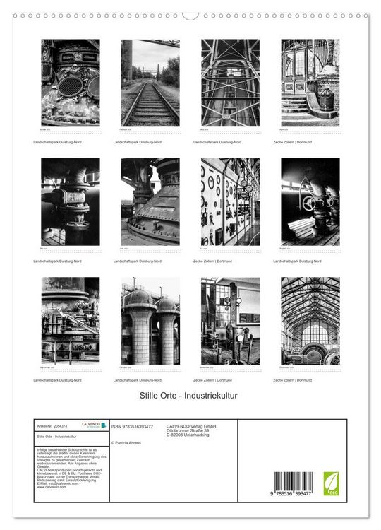 Produktbild: Stille Orte - Industriekultur (hochwertiger Premium Wandkalender 2026 DIN A2 hoch), Kunstdruck in Hochglanz