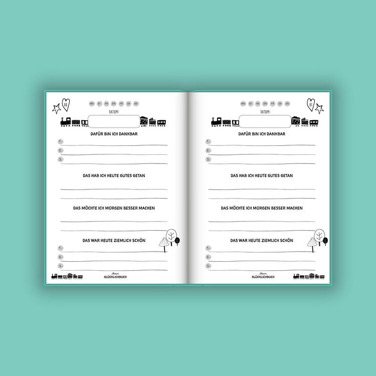 Produktbild: Mein kleines Glücklichbuch | Dankbarkeitstagebuch für Kinder | 3 Minuten Tagebuch für Kinder