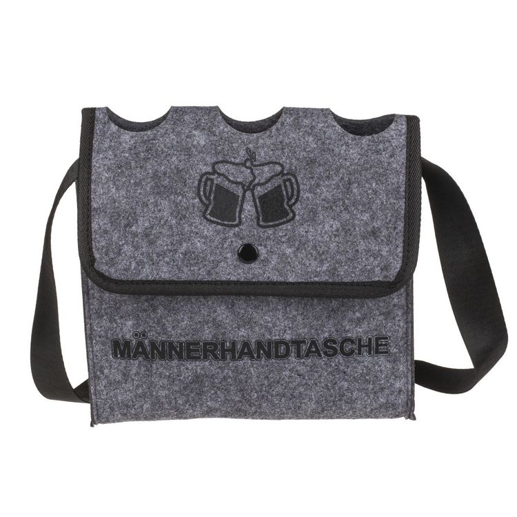 Produktbild: M&auml;nnerhandtasche f&uuml;r 3 Flaschen grau