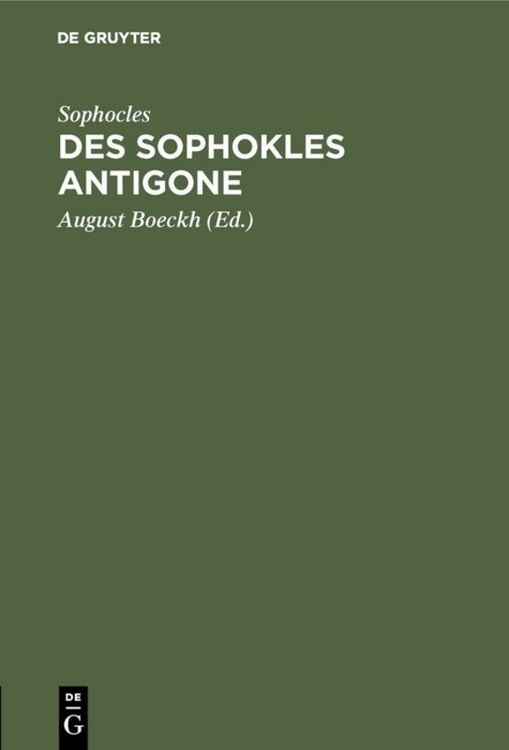 Produktbild: Des Sophokles Antigone