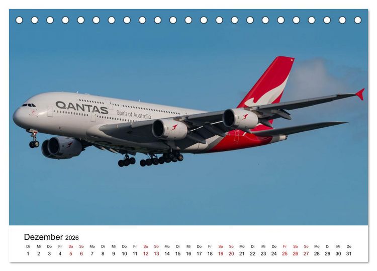 Produktbild: Flugzeuge von Airbus 2026 (Tischkalender 2026 DIN A5 quer), CALVENDO Monatskalender