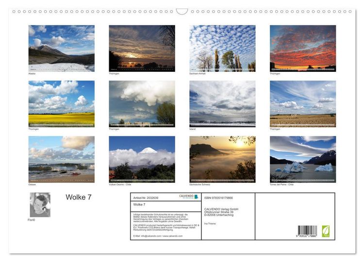 Produktbild: Wolke 7 (Wandkalender 2026 DIN A2 quer), CALVENDO Monatskalender