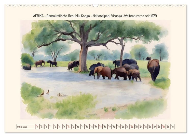 Produktbild: Weltnaturerbe unserer Erde (hochwertiger Premium Wandkalender 2026 DIN A2 quer), Kunstdruck in Hochglanz