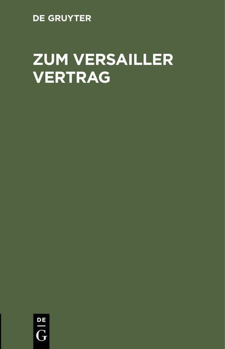 Produktbild: Zum Versailler Vertrag